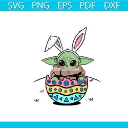 baby yoda easter egg svg, easter svg, baby yoda svg, easter bunny svg, bunny ears svg, easter eggs svg, colored eggs svg