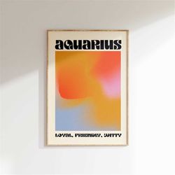 zodiac aquarius aura print, aura gradient, pastel aura art print, spiritual art, zodiac aura poster, pastel ombre poster