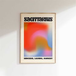 zodiac sagittarius aura print, aura gradient, pastel aura art print, spiritual art, zodiac aura poster, pastel ombre pos