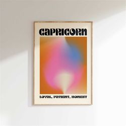 zodiac capricorn aura print, aura gradient, pastel aura art print, spiritual art, zodiac aura poster, pastel ombre poste