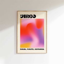 zodiac virgo aura print, aura gradient, pastel aura art print, spiritual art, zodiac aura poster, pastel ombre posters,