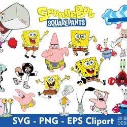 spongebob svg, spongebob png, sandycheeks, plankton, squidward, spongebob clipart svg, spongebob layered file, svg for c