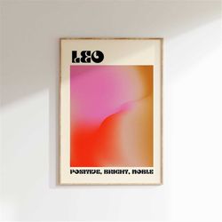 zodiac leo aura print, aura gradient, pastel aura art print, spiritual art, zodiac aura poster, pastel ombre posters, re