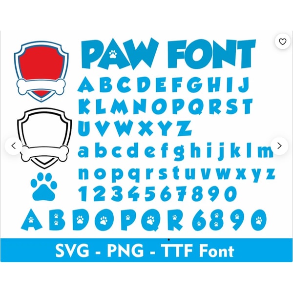 Paw Font Svg, Paw Letters Font, Badge Paw Logo Clipart Svg, - Inspire ...