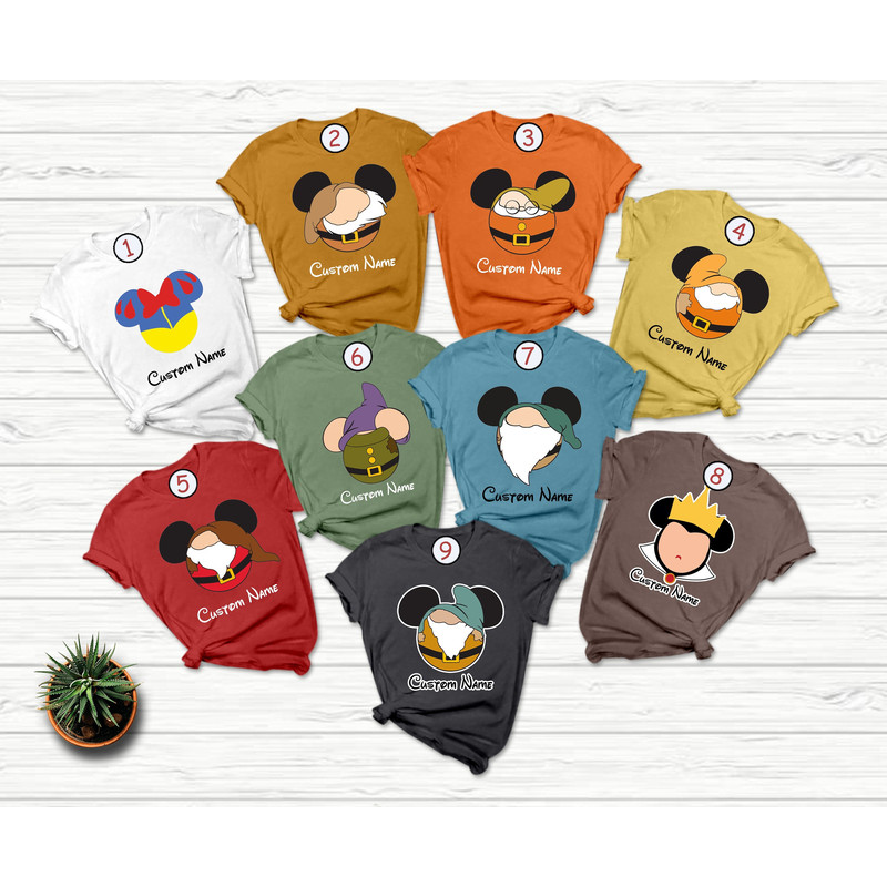 Custom Snow White Shirt, Family Personalized Shirts, Seven Dwarfs Tee, Family Matching Shirt, Disney Custom Gift, Family Vacation Tee - 1.jpg