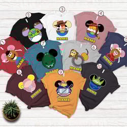 custom toy story mickey head shirt, family personalized shi