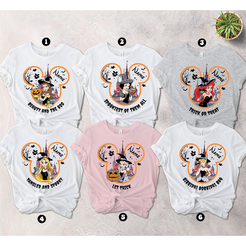 Disney Princess Halloween Shirt, Custom Name Disney Shirt, Disney Princess Personalized Shirt, Disneyland Spooky Season, Women Halloween Tee - 1.jpg