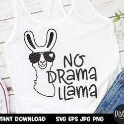 llama svg, no drama llama, llama shirt, drama llama, llama cut file, llama gift, llama face svg, alpaca svg, no prob lla