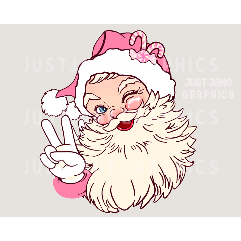 Pink Retro Santa PNG-Christmas Sublimation Digital Design Download-Santa Claus png, pink Santa png, vinatge Christmas png, cute Santa png - 1.jpg