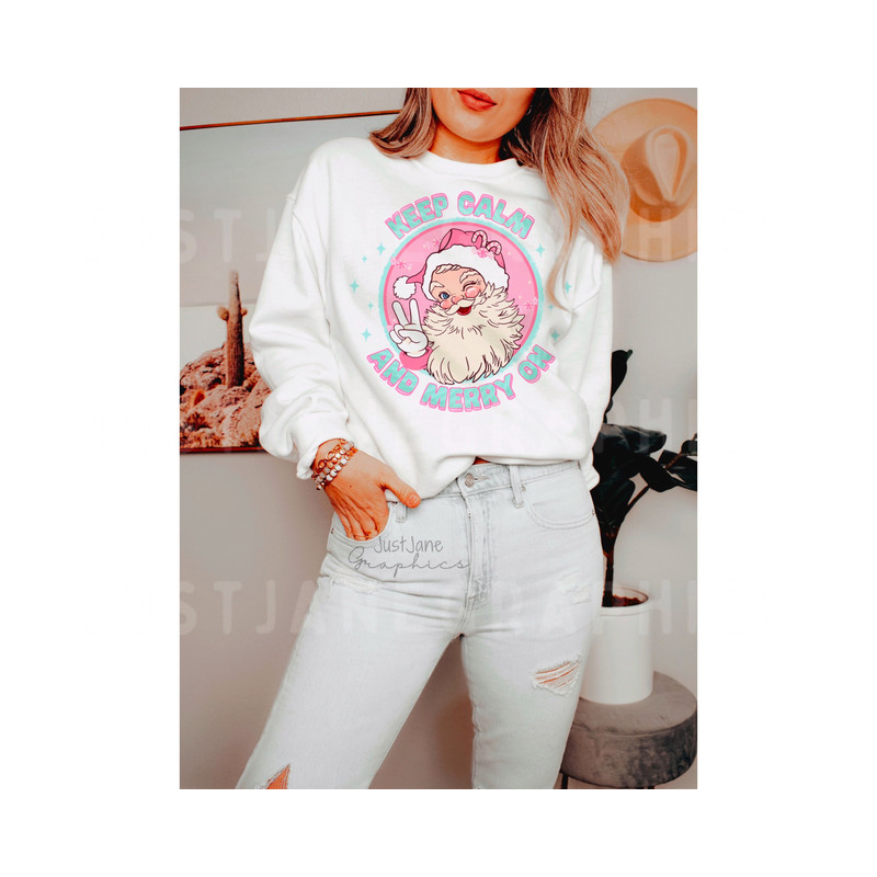 Pastel Santa PNG-Christmas Sublimation Digital Design Download-Santa claus png, pink Santa png, groovy Christmas png, retro Santa png - 2.jpg