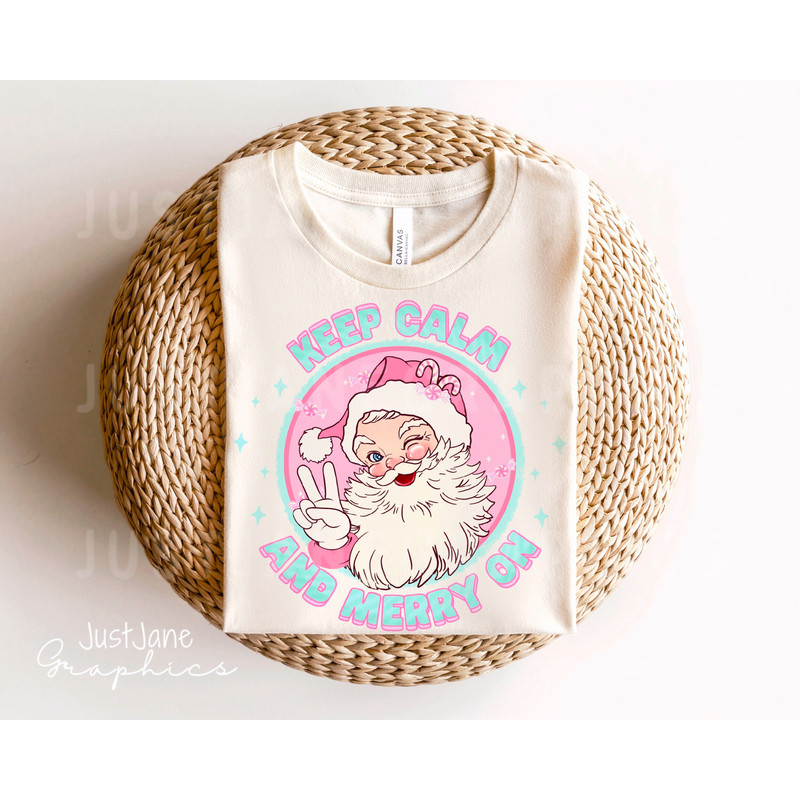 Pastel Santa PNG-Christmas Sublimation Digital Design Download-Santa claus png, pink Santa png, groovy Christmas png, retro Santa png - 3.jpg
