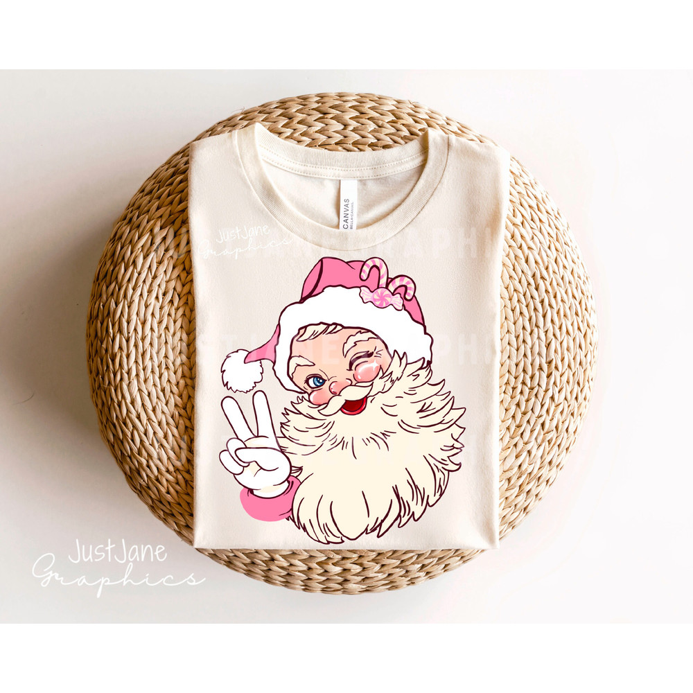 Pink Retro Santa PNG-Christmas Sublimation Digital Design Download-Santa Claus png, pink Santa png, vinatge Christmas png, cute Santa png - 3.jpg