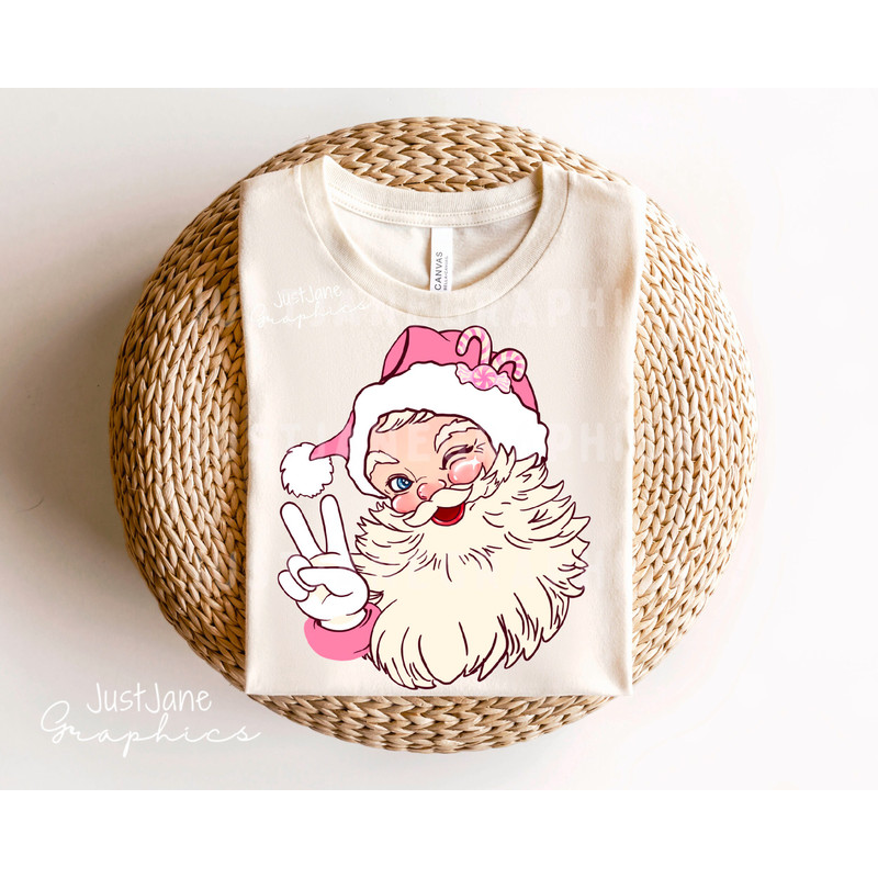 Pink Retro Santa PNG-Christmas Sublimation Digital Design Download-Santa Claus png, pink Santa png, vinatge Christmas png, cute Santa png - 3.jpg