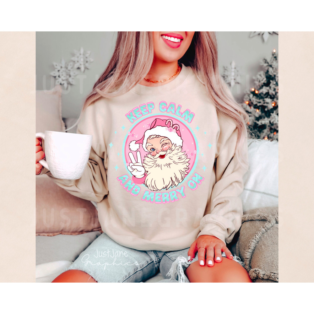 Pastel Santa PNG-Christmas Sublimation Digital Design Download-Santa claus png, pink Santa png, groovy Christmas png, retro Santa png - 4.jpg