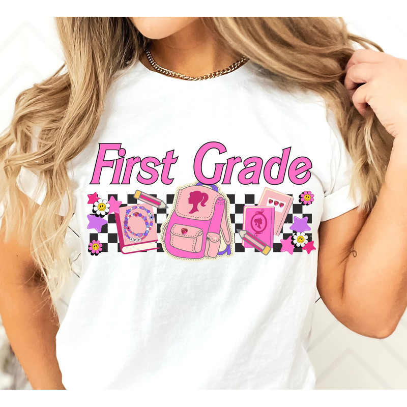 First Grade Barb Girl Barb Doll PNG Back To School Groovy Sublimation Retro Hippie Digital Design - 3.jpg