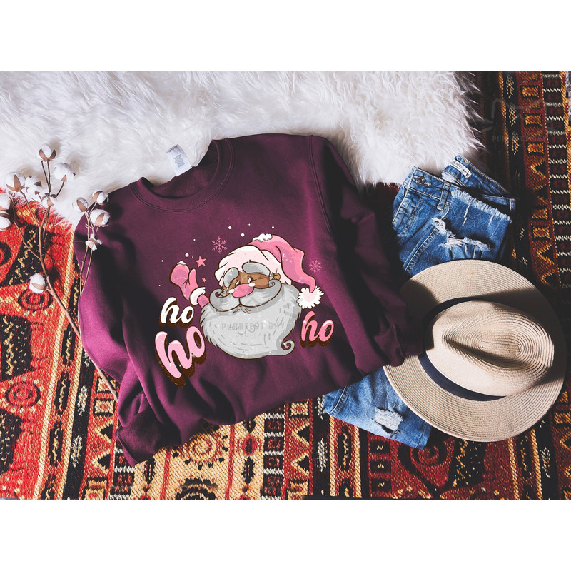 Black Santa PNG designs for sublimation|hohoho png|pink santa saying ho ho ho Png files|Cute Santa png & pink Christmas png for mug designs - 1.jpg