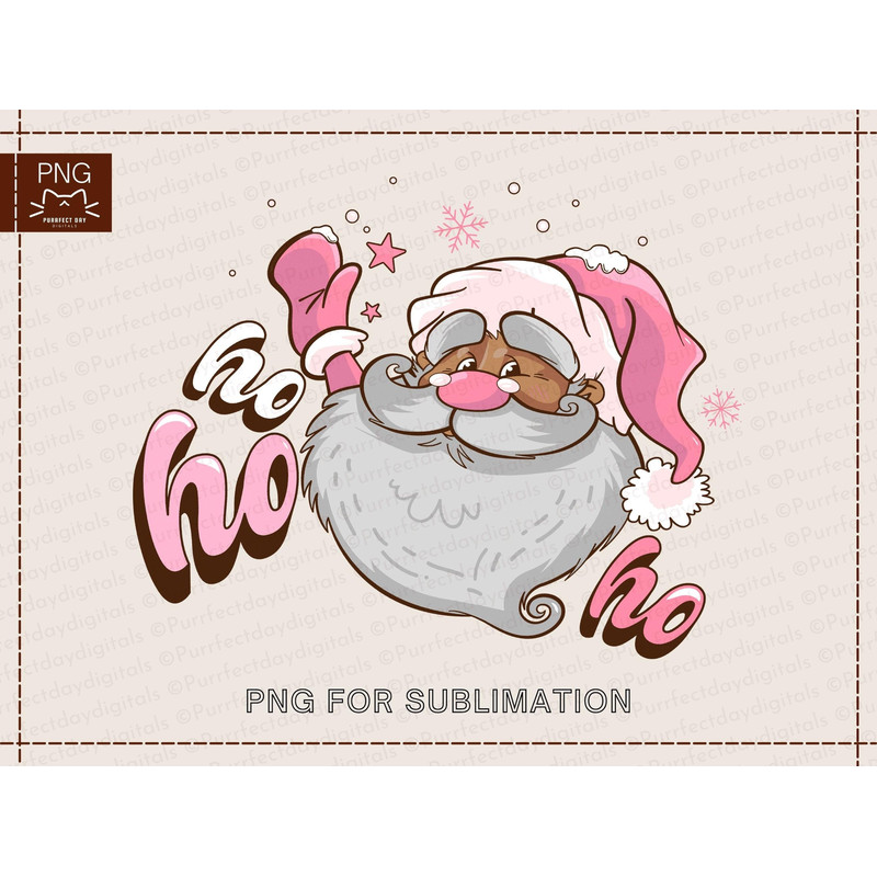 Black Santa PNG designs for sublimation|hohoho png|pink santa saying ho ho ho Png files|Cute Santa png & pink Christmas png for mug designs - 2.jpg