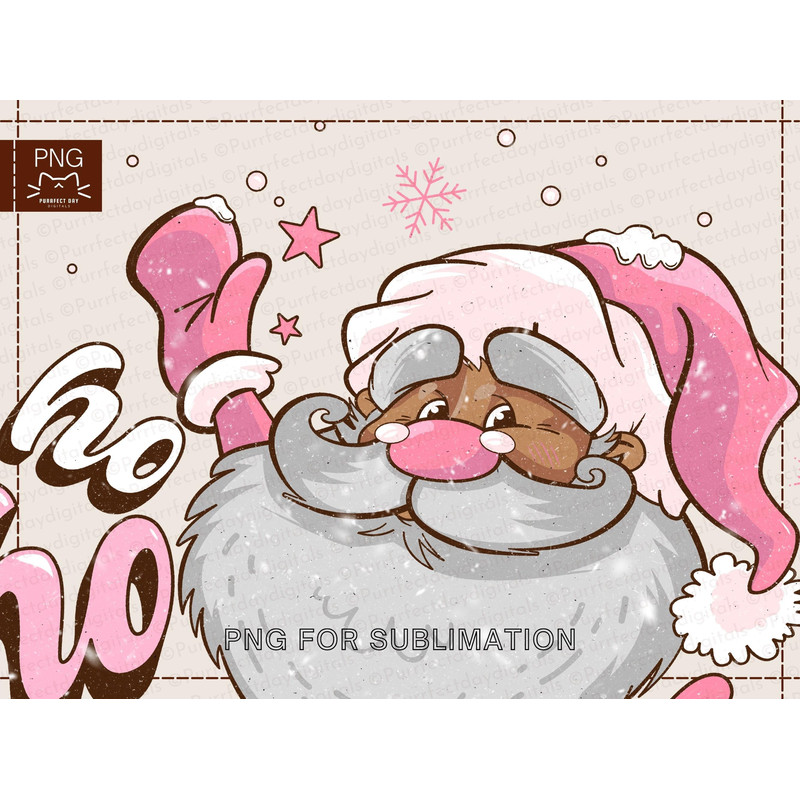 Black Santa PNG designs for sublimation|hohoho png|pink santa saying ho ho ho Png files|Cute Santa png & pink Christmas png for mug designs - 3.jpg