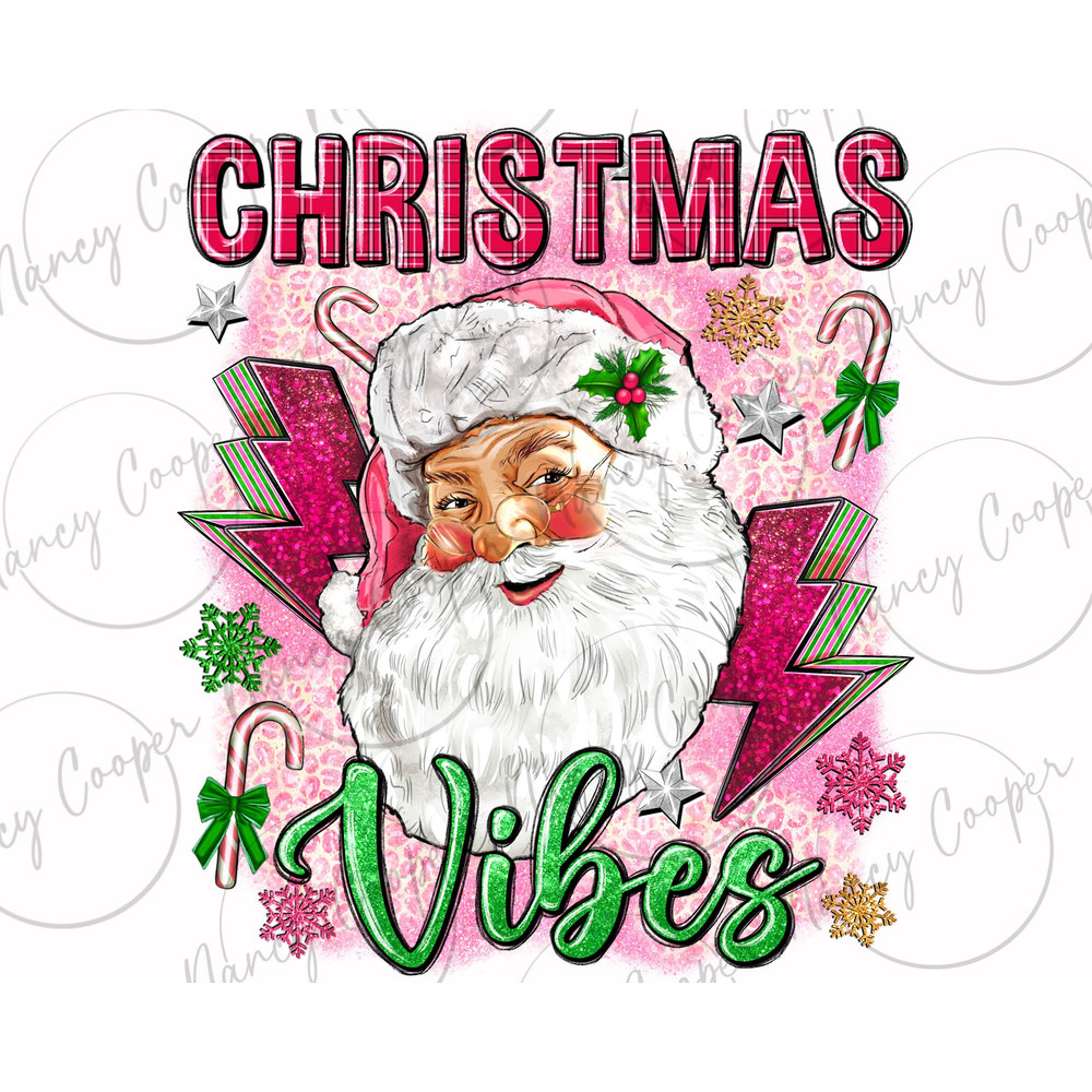 Pink Christmas vibes png sublimation design download, Christmas png, Happy New Year png, Santa Claus png, sublimate designs download - 1.jpg