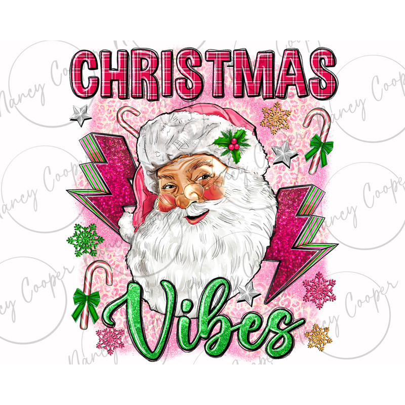 Pink Christmas vibes png sublimation design download, Christmas png, Happy New Year png, Santa Claus png, sublimate designs download - 1.jpg