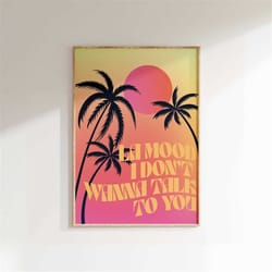 inspired music print, song lyrics print, music gift, la mood, satellite, unframed indie rock art, gig poster, grape jui