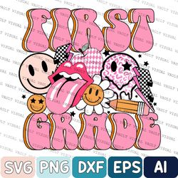 retro back to school svg, back to school svg, first day of school svg, teacher svg, kindergarten 1st 2nd 3rd grade svg