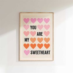 music inspired prints, you are my sunshine lyrics print, retro, music, indie rock art, gig concert poster, boho decor,