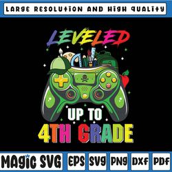 leveled up to 4th grade png, fourth grade png, first day of school png, gamer boy back to school png