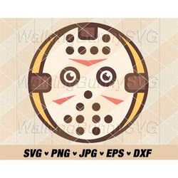 cute jason face svg png, layered horror character face svg, jason png, svg files for cricut, instant download