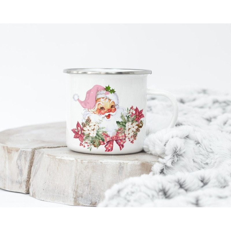 Pink Santa Christmas PNG, Christmas Clip Art, Vintage Santa Design , Holiday Sublimation, Pink Retro Santa, Instant Digital Download - 2.jpg