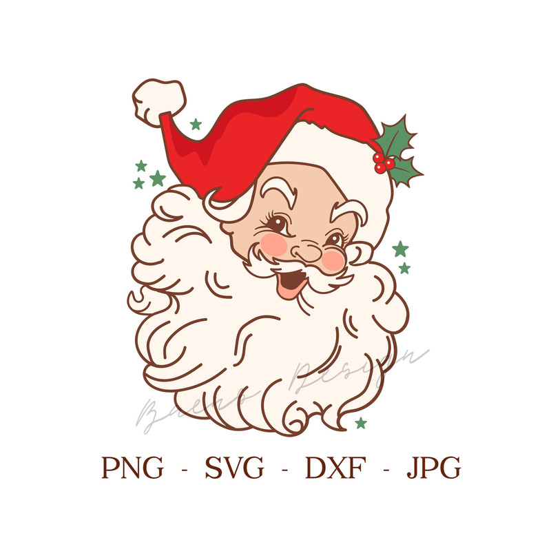 Retro Red Santa Claus SVG PNG, Christmas SVG, Christmas Vintage Svg Png Christmas Sublimation for Shirt, Christmas Png - Santa Clip Art - 1.jpg