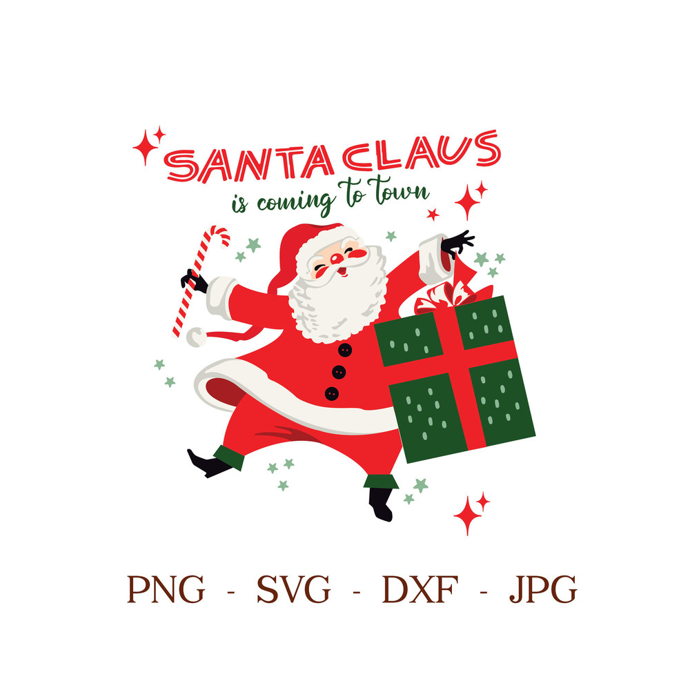 Vintage Santa Claus is coming to town SVG PNG, Christmas SVG, Retro Christmas Png, Christmas Sublimation for Shirt, Christmas Png Clip Art - 1.jpg
