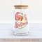 Pink Christmas Png, 16 oz Libbey Glass Can Tumbler Sublimation Design, Retro Pink Santa Png, Design Digital Download PNG - 2.jpg