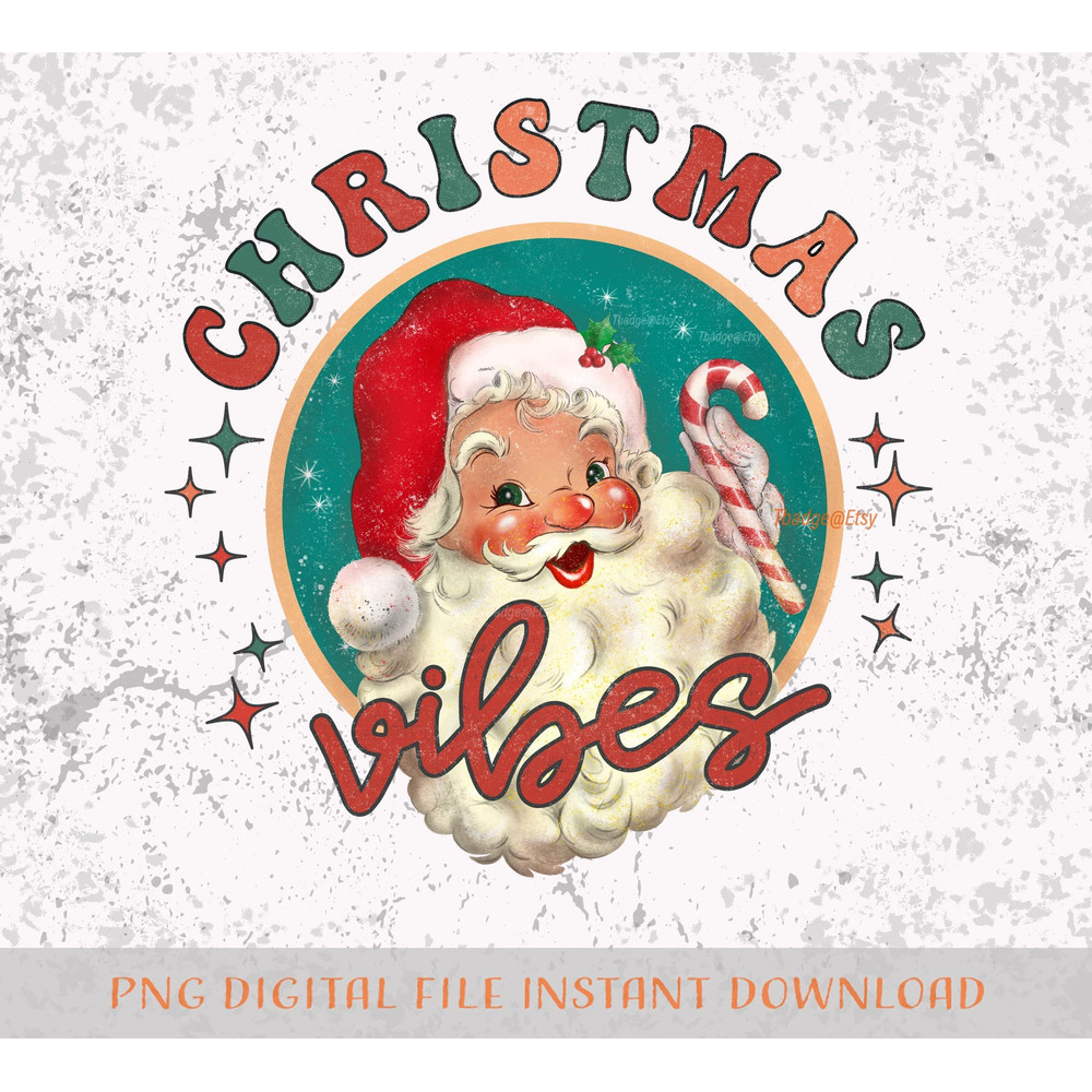 Retro Christmas Png, Vintage Christmas Png, Retro Santa png, Christmas Sublimation file for Shirt Design, Digital download - 2.jpg