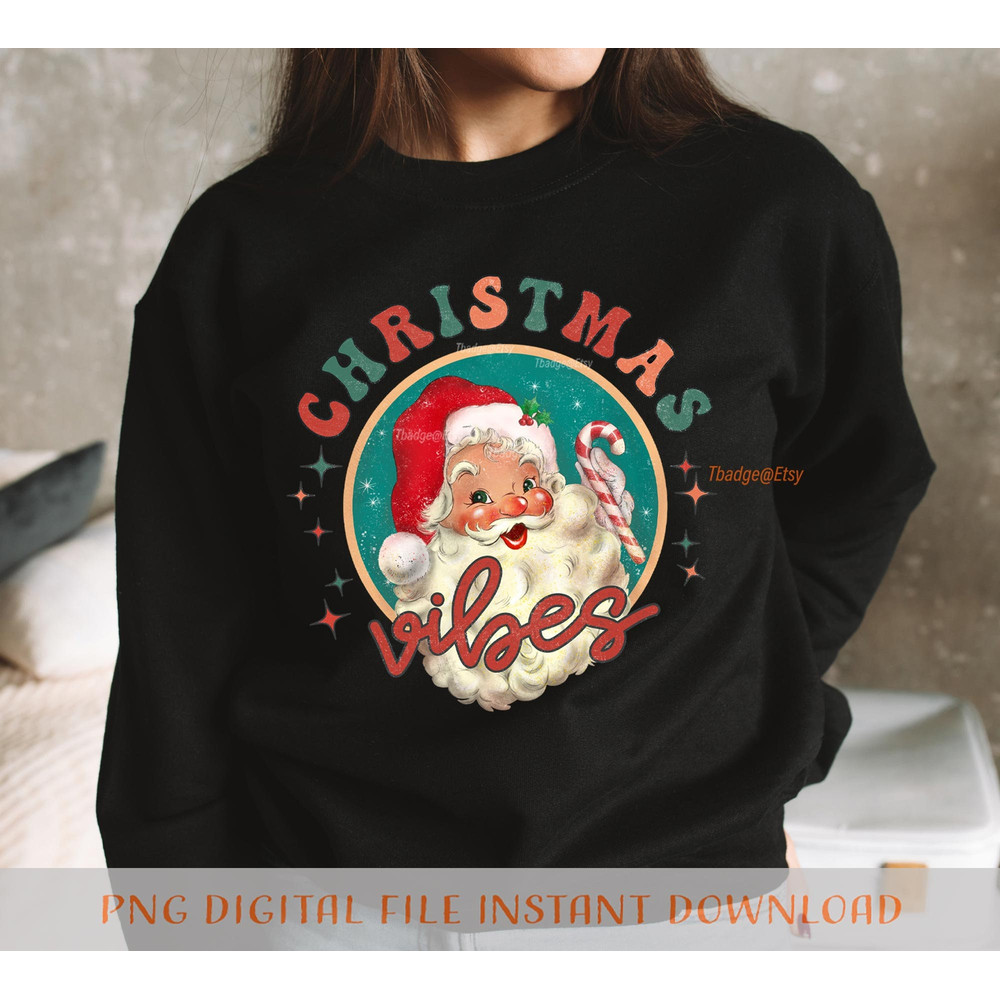 Retro Christmas Png, Vintage Christmas Png, Retro Santa png, Christmas Sublimation file for Shirt Design, Digital download - 3.jpg