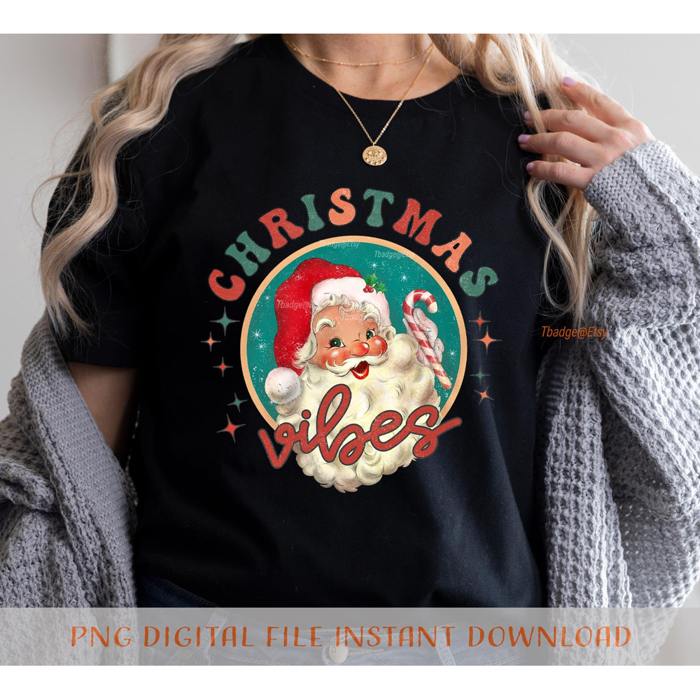 Retro Christmas Png, Vintage Christmas Png, Retro Santa png, Christmas Sublimation file for Shirt Design, Digital download - 5.jpg