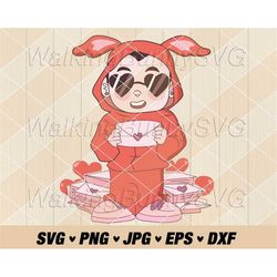 valentine bad bunny svg png, layered bad bunny love letters svg, valentine svg, valentines day svg files for cricut, ins