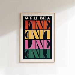 inspired music print, song lyrics print, music gift, fine line, unframed indie rock art, gig poster, wall deco, typograp