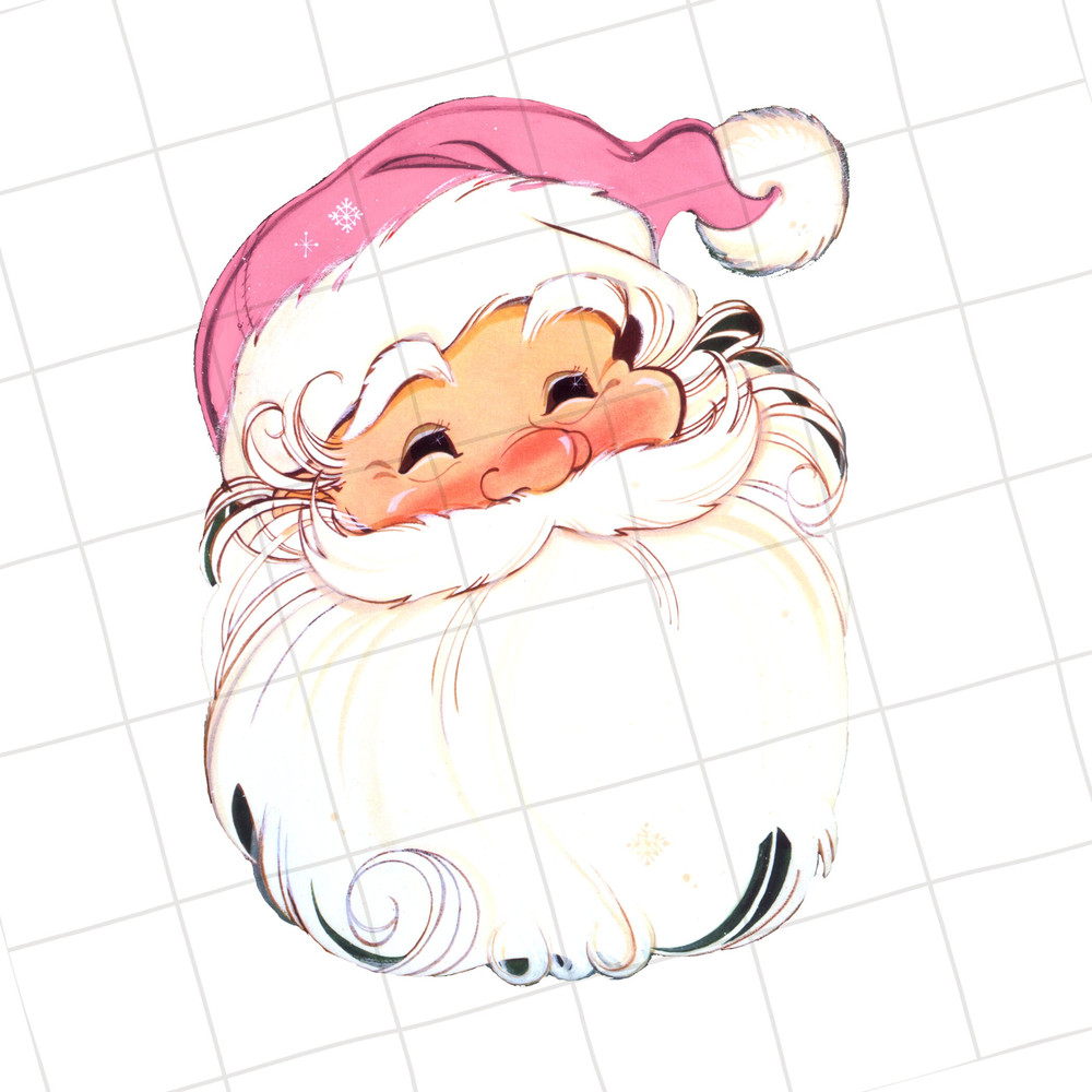 Digital Clipart Pink Santa Claus Christmas Vintage Greeting Card Graphic Print Image 8x10 #106 Sublimation JPEG PNG PDF - 2.jpg