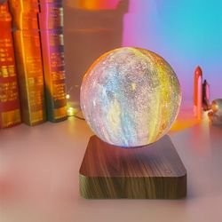 Magnetic Levitating Galaxy Star Lamp 3D Floating Moon Lamp Creative Home Office Decorations Festival Gifts