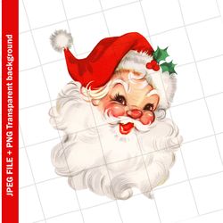 large clipart , 1200 dpi santa claus red 23 christmas vintage greeting card clip art graphic image sublimation png
