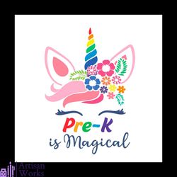 pre k is magical unicorn vector shirt for kid svg, cute gift for kindergarten svg diy craft svg file for cricut, prescho