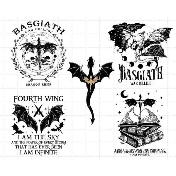 Basgiath Digital File, Rebecca Yarros Png, Fourth Wing Png, - Inspire ...