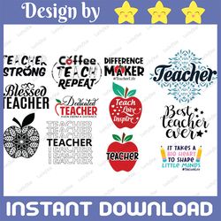 teacher bundle svg, apple svg, back to school svg, different maker,teacher life svg, educator gift, cricut, silhouette