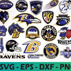 Baltimore Ravens logo, bundle logo, svg, png, eps, dxf 3