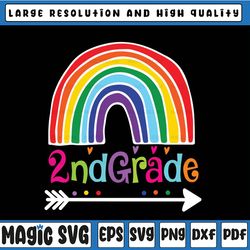 2nd grade rainbow svg, lover back to school svg, second grade rainbow svg, school svg, cricut