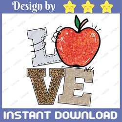 Love Apple, Love Teacher, Teacher Clipart Love Cheetah Leopard Apple Teacher, PNG file download Sublimation