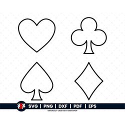 playing cards symbols svg | png,dxf,pdf,eps, clipart playing card symbols, ace spade, heart, diamond  cricut