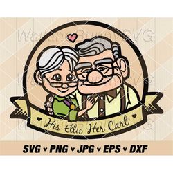 his ellie her carl svg png, layered carl and ellie svg, carl svg, ellie svg, her carl his ellie png, svg files for cricu