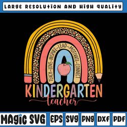 Kindergarten Teacher PNG, Kindergarten Teacher, Back To School Rainbow Leopard File Sublimation Instant Download